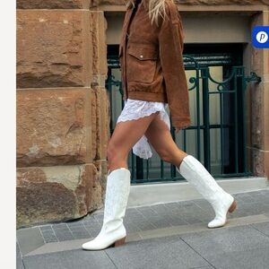 Bellini Urson White Western Style Boots 6